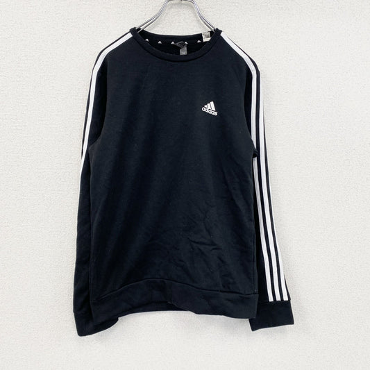 adidas　アディダス　スウェット/トレーナー　パフォーマンスロゴ　スリーストライプス　ワンポイント　黒　ブラック　Sサイズ