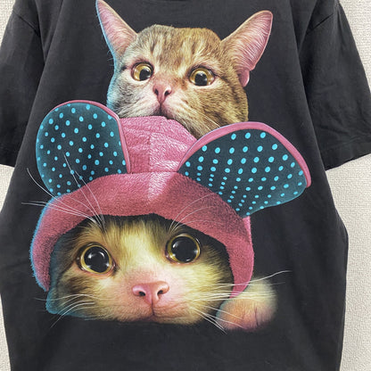 00s　Rock Chang　ロックチャン　半袖トTシャツ　アニマルT　猫　ヴィンテージ　黒　ブラック　Mサイズ