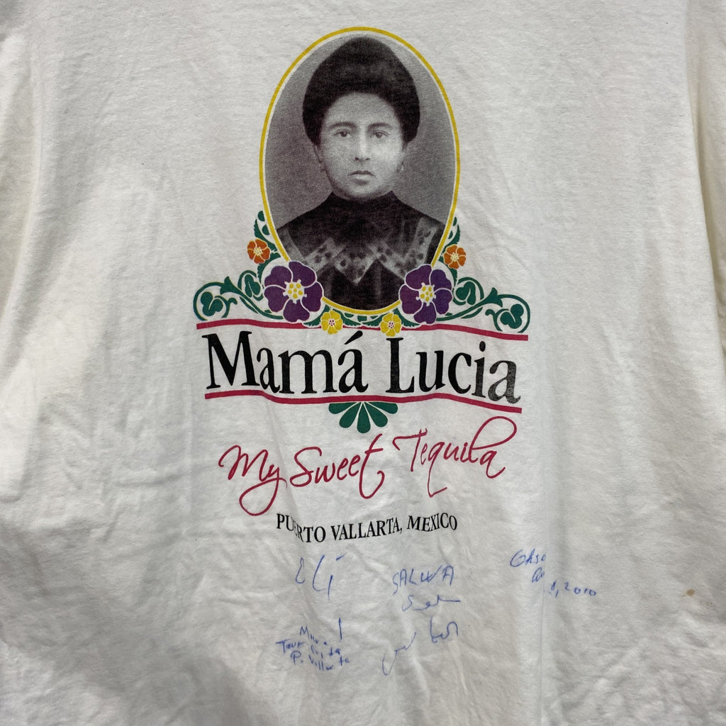 ～00s　M&O　MAMA LUCIA　半袖プリントフォトTシャツ　両面プリント　ヴィンテージ　白　ホワイト　2XLサイズ