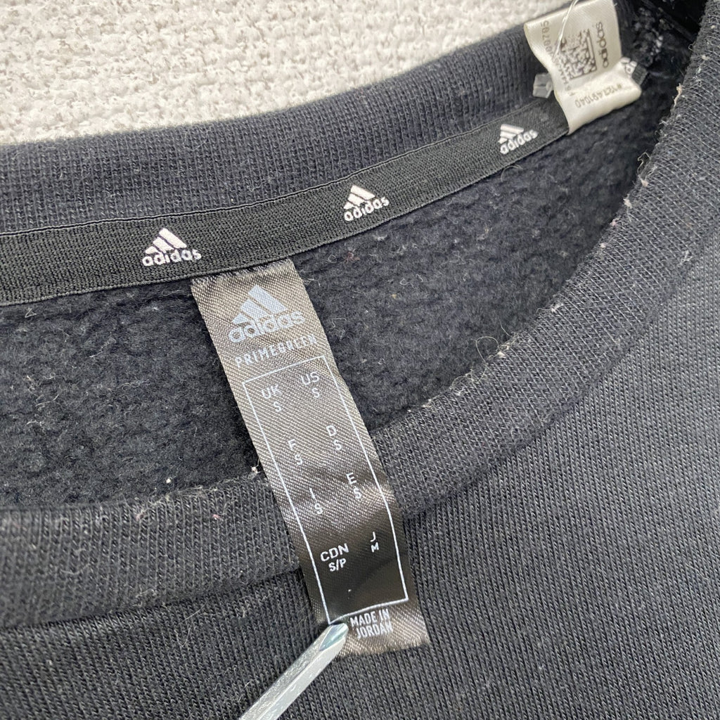 adidas　アディダス　スウェット/トレーナー　パフォーマンスロゴ　スリーストライプス　ワンポイント　黒　ブラック　Sサイズ
