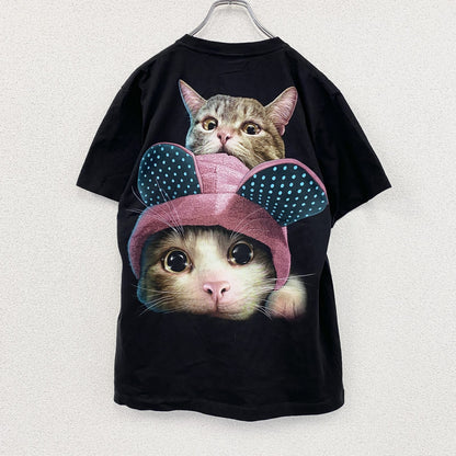 00s　Rock Chang　ロックチャン　半袖トTシャツ　アニマルT　猫　ヴィンテージ　黒　ブラック　Mサイズ