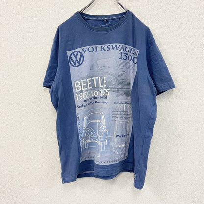 dassic Beetle　半袖プリントTシャツ　企業T　Volkswagen　フォルクスワーゲン　青　ブルー　Lサイズ