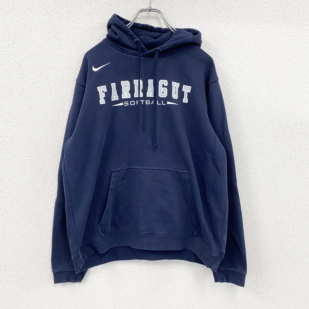 NIKE　ナイキ　スウェットパーカー/フーディー　スウッシュ　デカロゴ　紺　ネイビー　Mサイズ