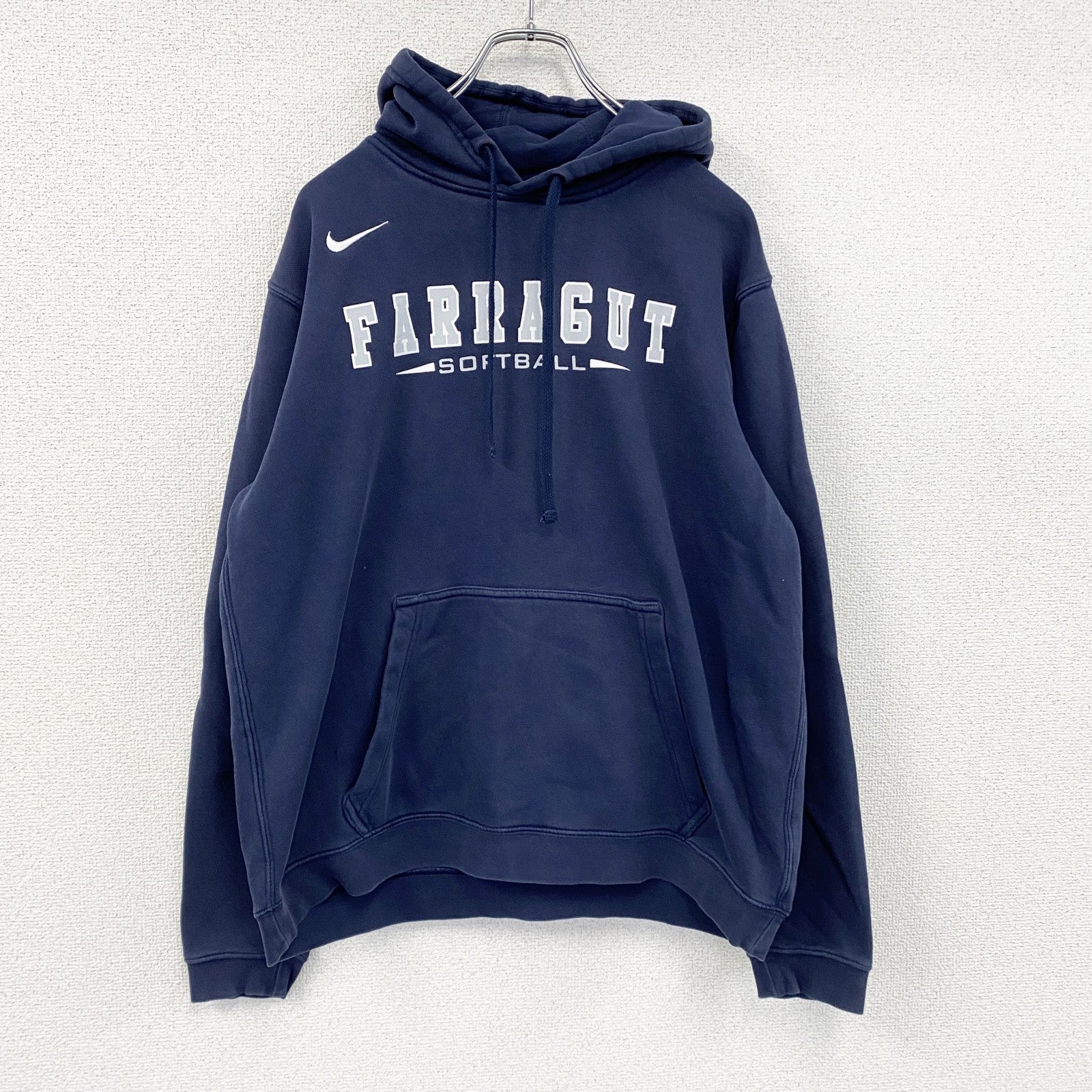NIKE　ナイキ　スウェットパーカー/フーディー　スウッシュ　デカロゴ　紺　ネイビー　Mサイズ