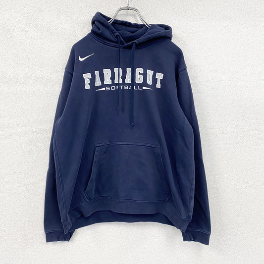 NIKE　ナイキ　スウェットパーカー/フーディー　スウッシュ　デカロゴ　紺　ネイビー　Mサイズ