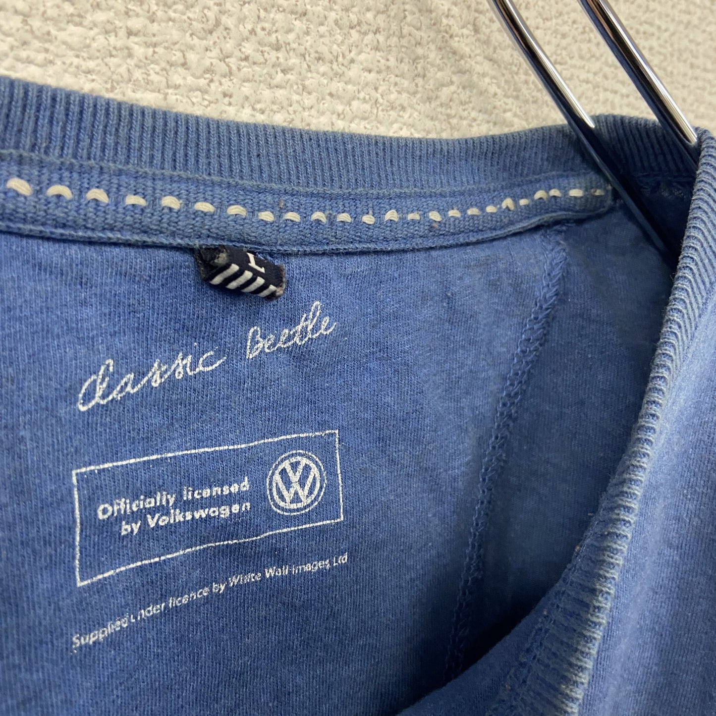 dassic Beetle　半袖プリントTシャツ　企業T　Volkswagen　フォルクスワーゲン　青　ブルー　Lサイズ