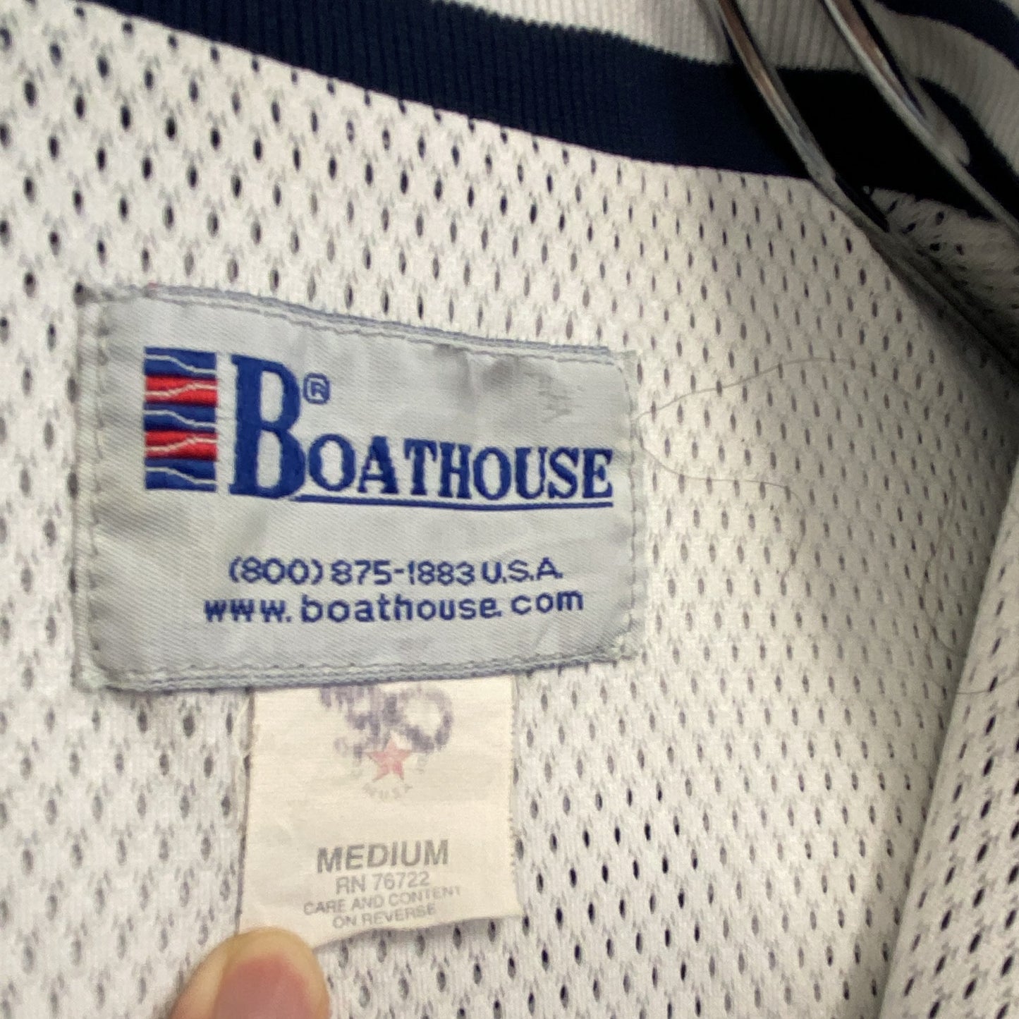 ～90s　BOATHOUSE　プルオーバーナイロンジャケット　ヴィンテージ　ハーフジップ　紺　ネイビー　Mサイズ
