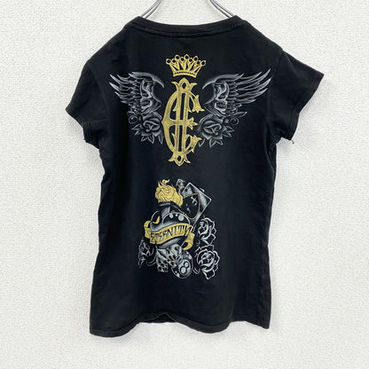 Emperor Eternity　半袖プリントTシャツ　ラメT　ギャルT　ラインストーン　y2k　黒　ブラック