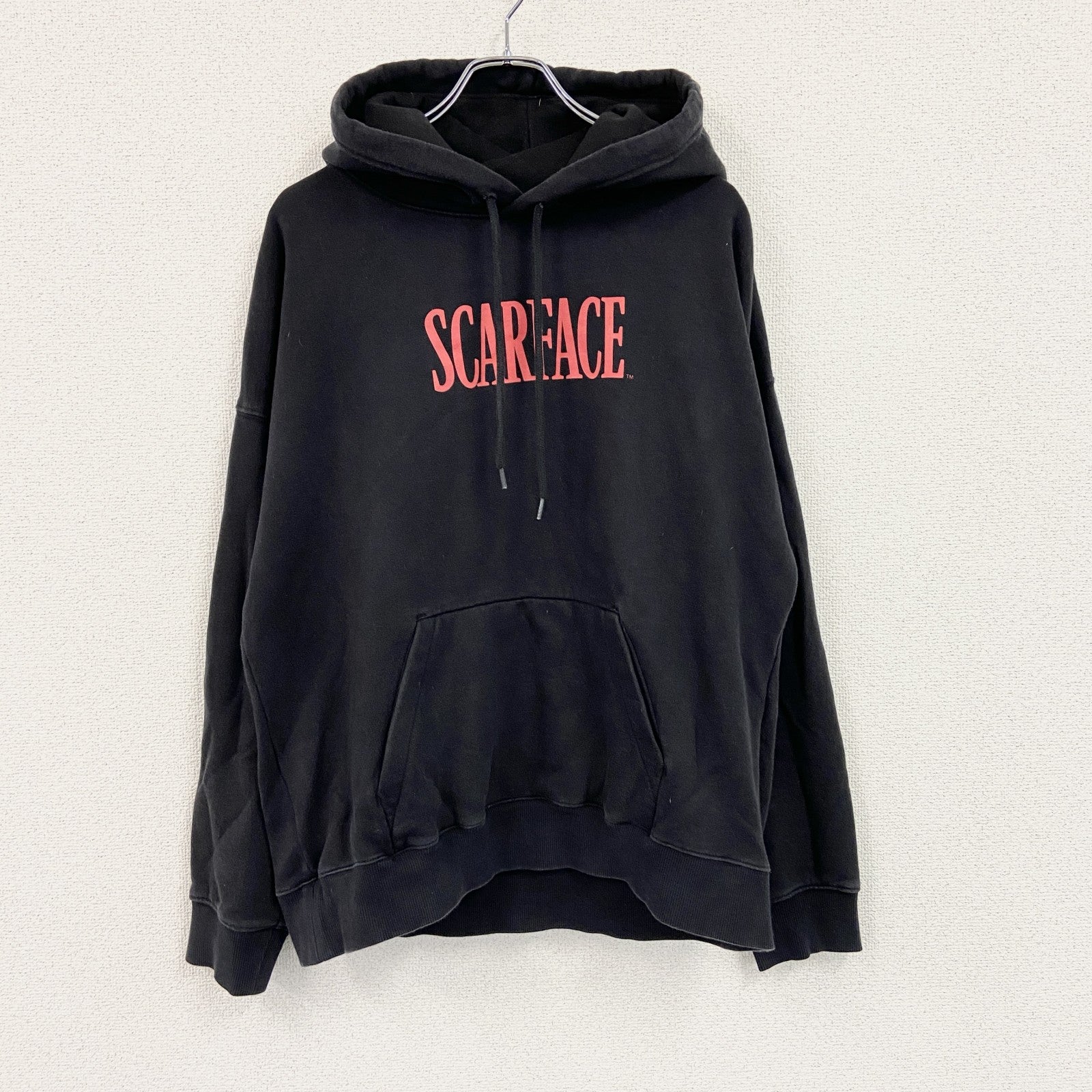 H＆M　SCARFACE　スカーフェイス　トニーモンタナ　スウェットパーカー/フーディー　ムービー　黒　ブラック　Lサイズ