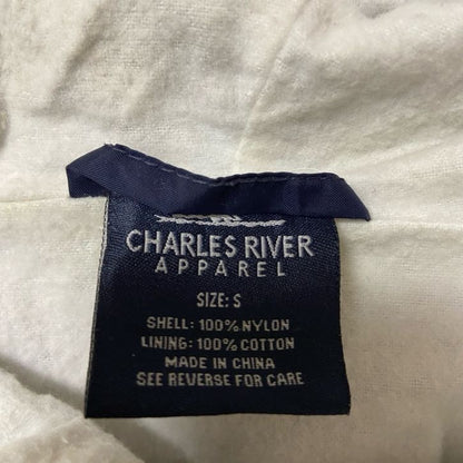 古着 used　CHARLES RIVER　長袖ハーフジップナイロンジャケット　ポケット　ワンポイント刺繍　ネイビー　Sサイズ