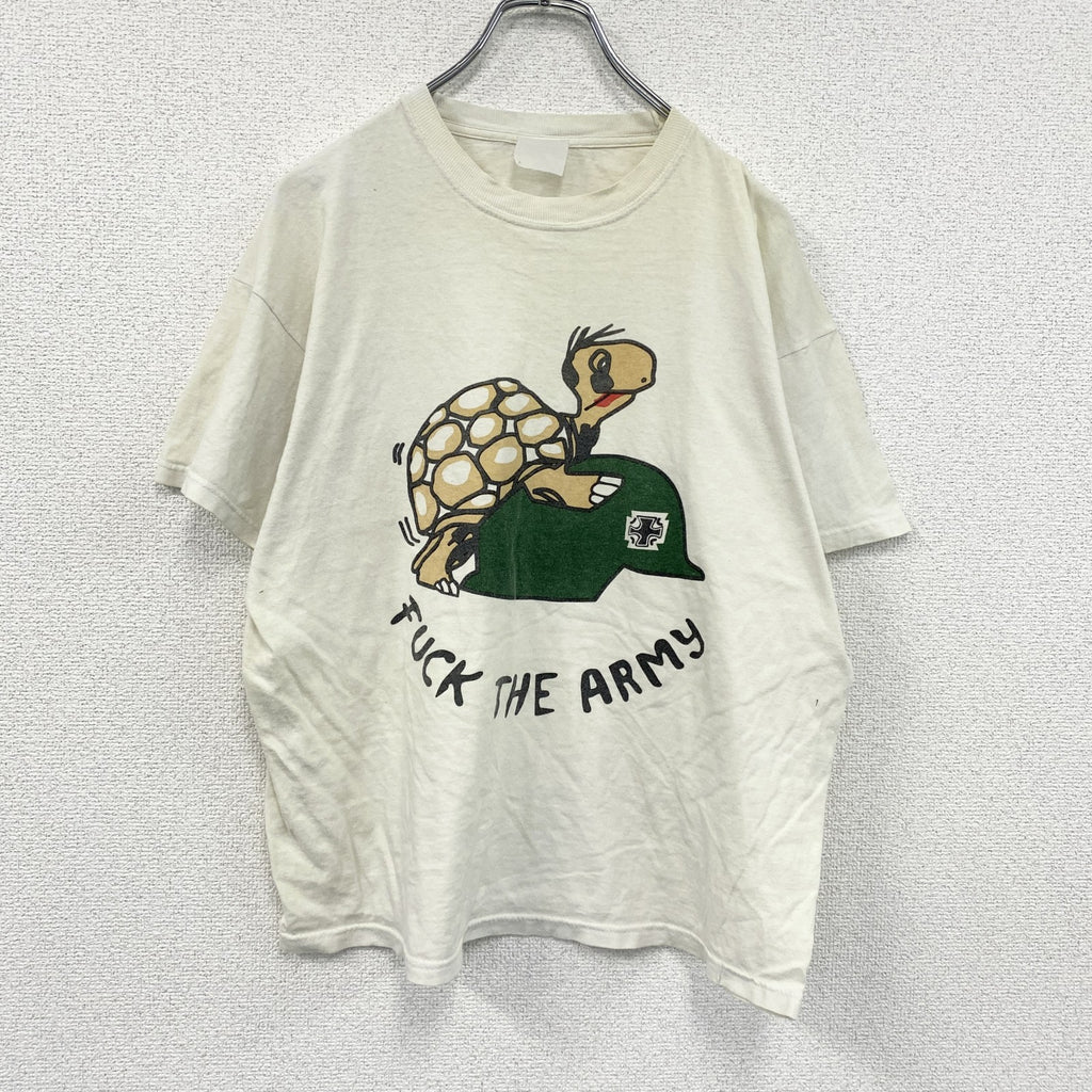 ～00s　半袖プリントTシャツ　ミリタリーTシャツ　エロT　ARMY　ヴィンテージ　白　ホワイト