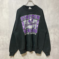 古着 used　90s　JERZEES　ジャージーズ　長袖プリントスウェット　黒　ブラック　フットボール　ヴィンテージ　XLサイズ