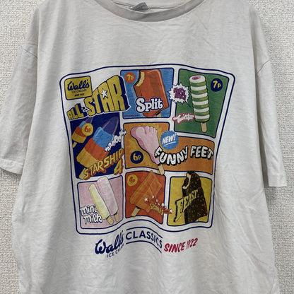 Wall's　ウォールズ　半袖プリントTシャツ　アイスクリーム　白　ホワイト　2XLサイズ