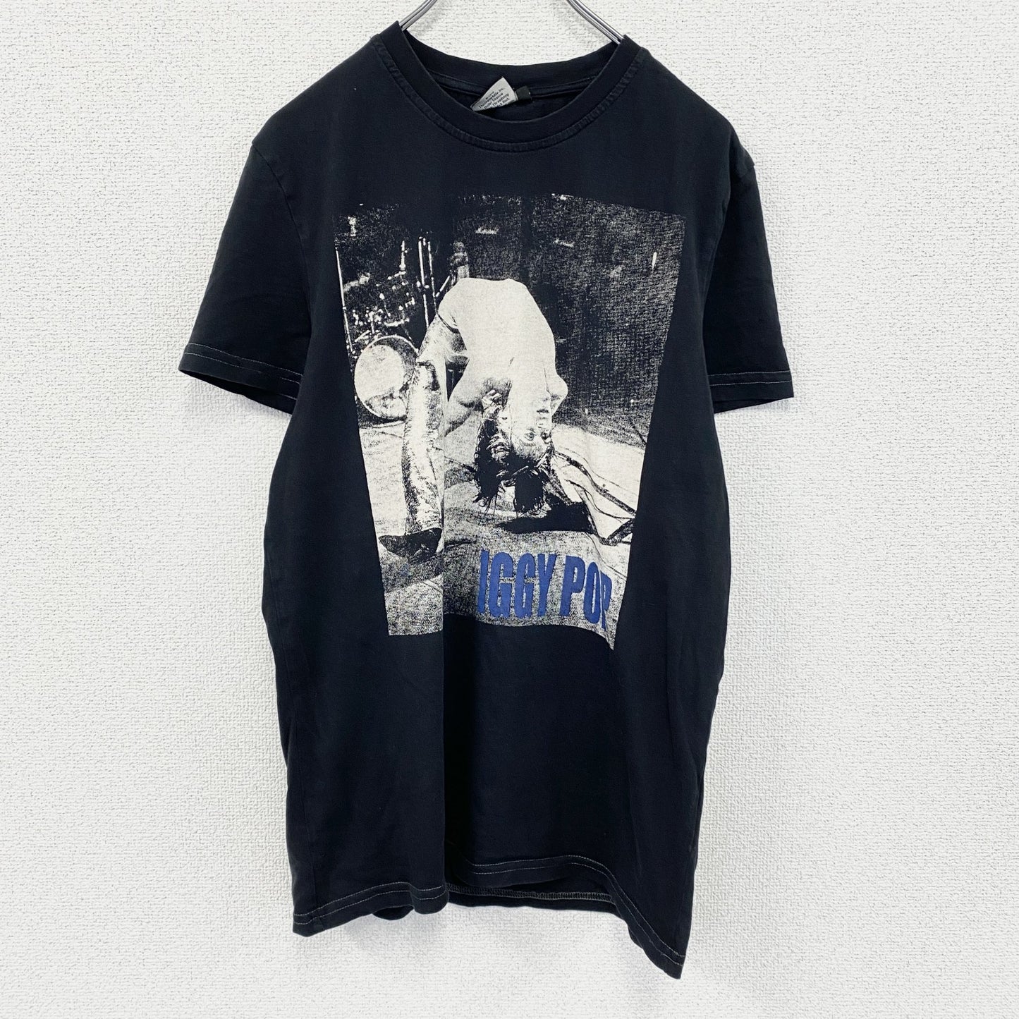 Iggy Pop　イギーポップ　半袖プリントTシャツ　ロックT　人物T　黒　ブラック　Mサイズ