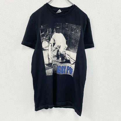 Iggy Pop　イギーポップ　半袖プリントTシャツ　ロックT　人物T　黒　ブラック　Mサイズ
