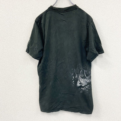 Spiral　半袖プリントTシャツ　鳥　十字架　黒　ブラック　Mサイズ