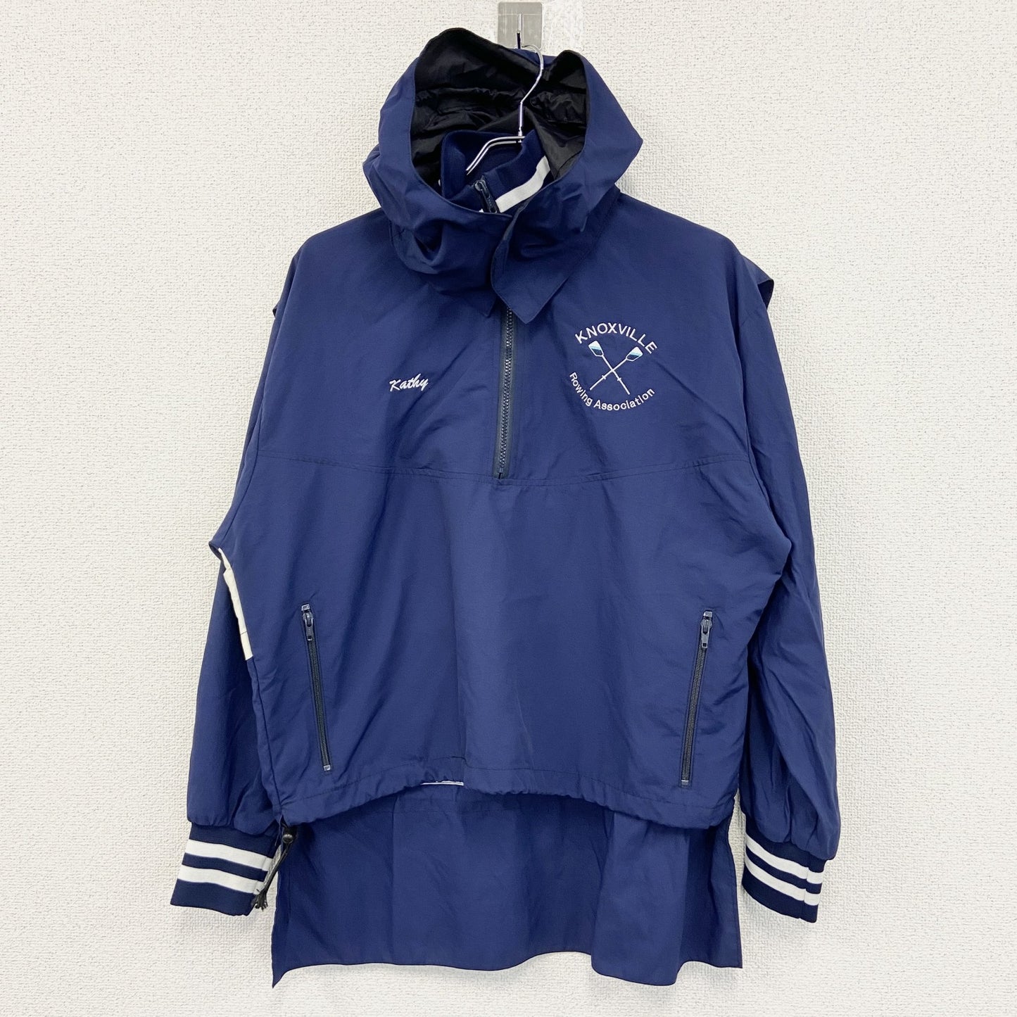 ～90s　Sew Sporty　ハージップジャケット　アノラックパーカー　2way　ネイビー　紺　Mサイズ