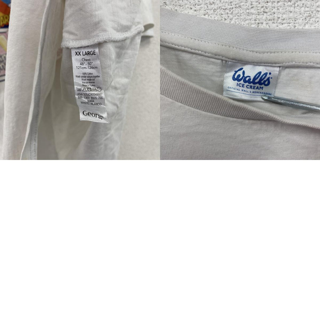 Wall's　ウォールズ　半袖プリントTシャツ　アイスクリーム　白　ホワイト　2XLサイズ