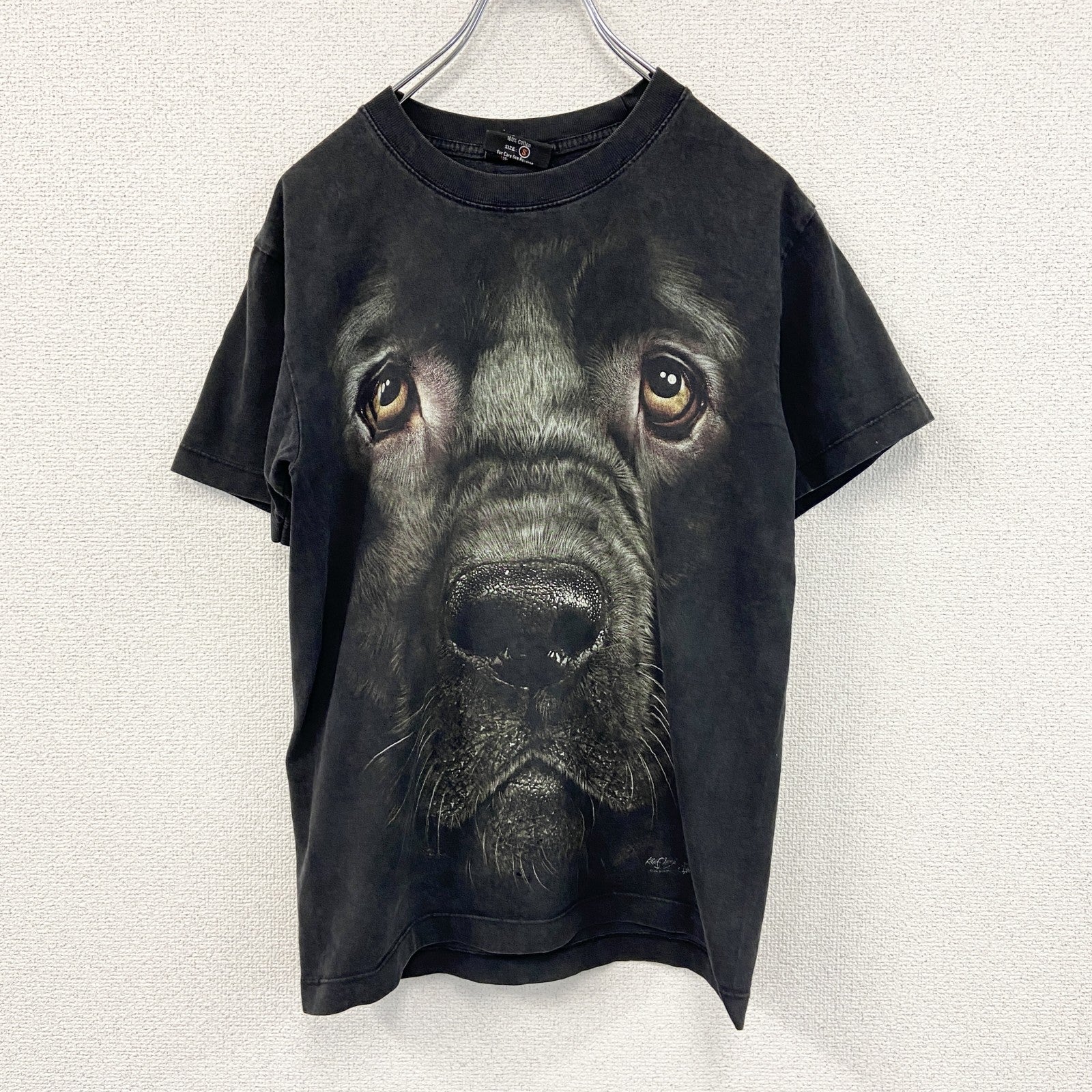 00s　ROCK CHANG　半袖プリントTシャツ　アニマルT　犬　ヴィンテージ　黒　ブラック　Sサイズ