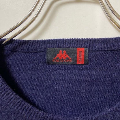 ROBE DI KAPPA　カッパ　ニットセーター　ワンポイント　刺繍ロゴ　スポーツミックス　紺　ネイビー　XLサイズ