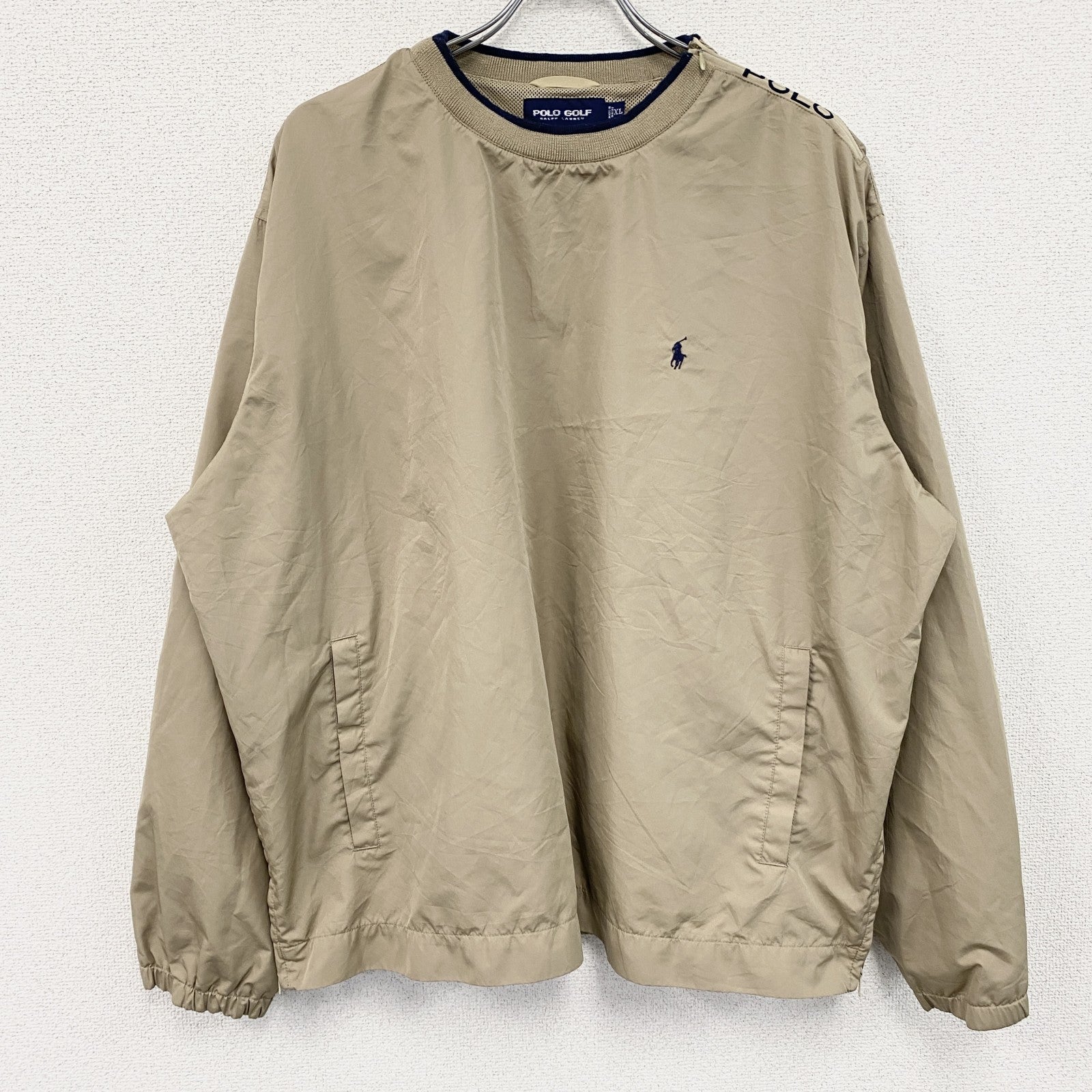 POLO GOLF　ポロゴルフ　ナイロンジャケットプルオーバー　茶色　ライトブラウン　XLサイズ