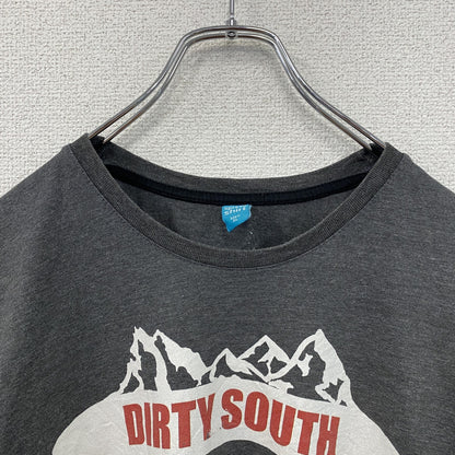spread shirt　半袖プリントTシャツ　DIRTY SOUTH　GYM　ダークグレー　XLサイズ