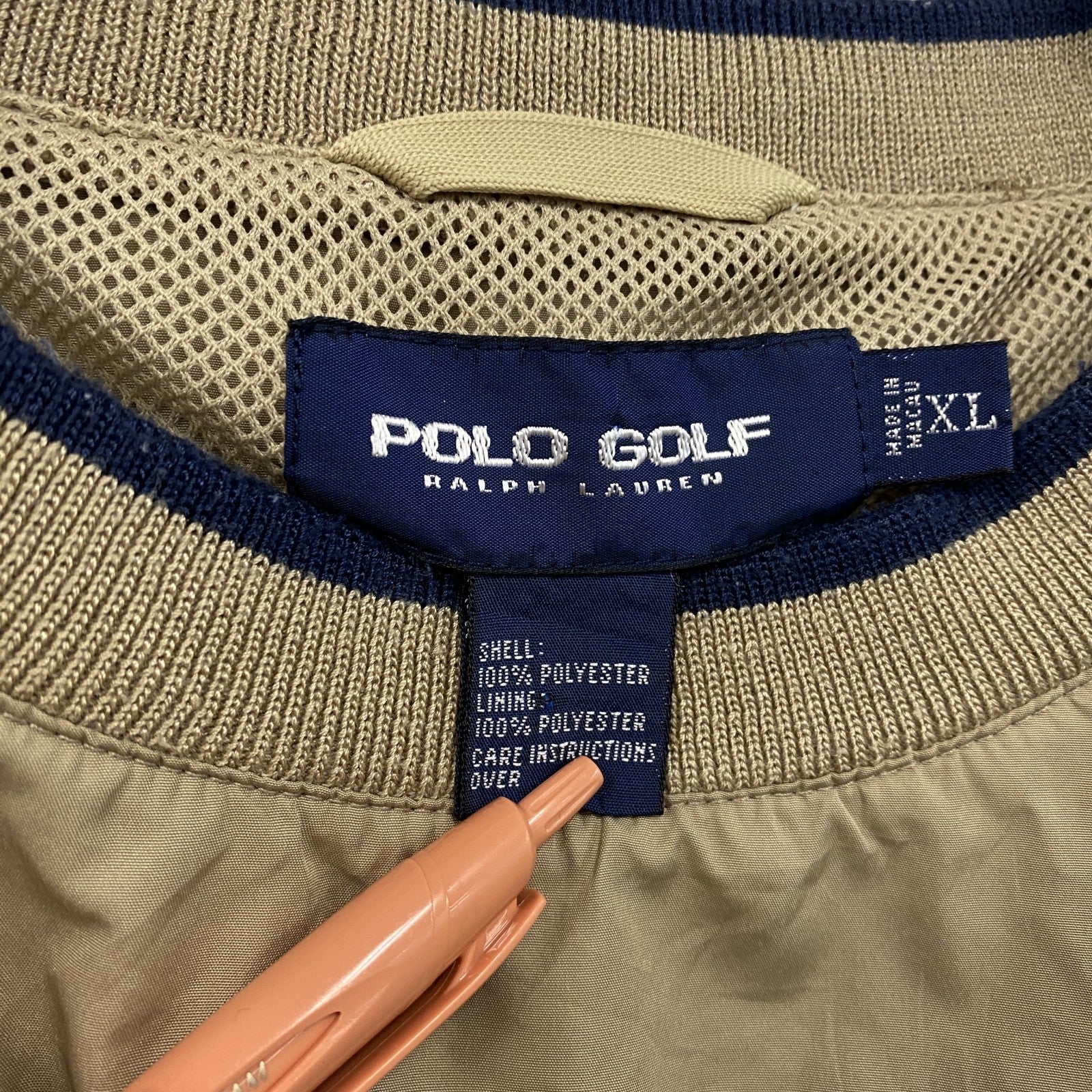 POLO GOLF　ポロゴルフ　ナイロンジャケットプルオーバー　茶色　ライトブラウン　XLサイズ