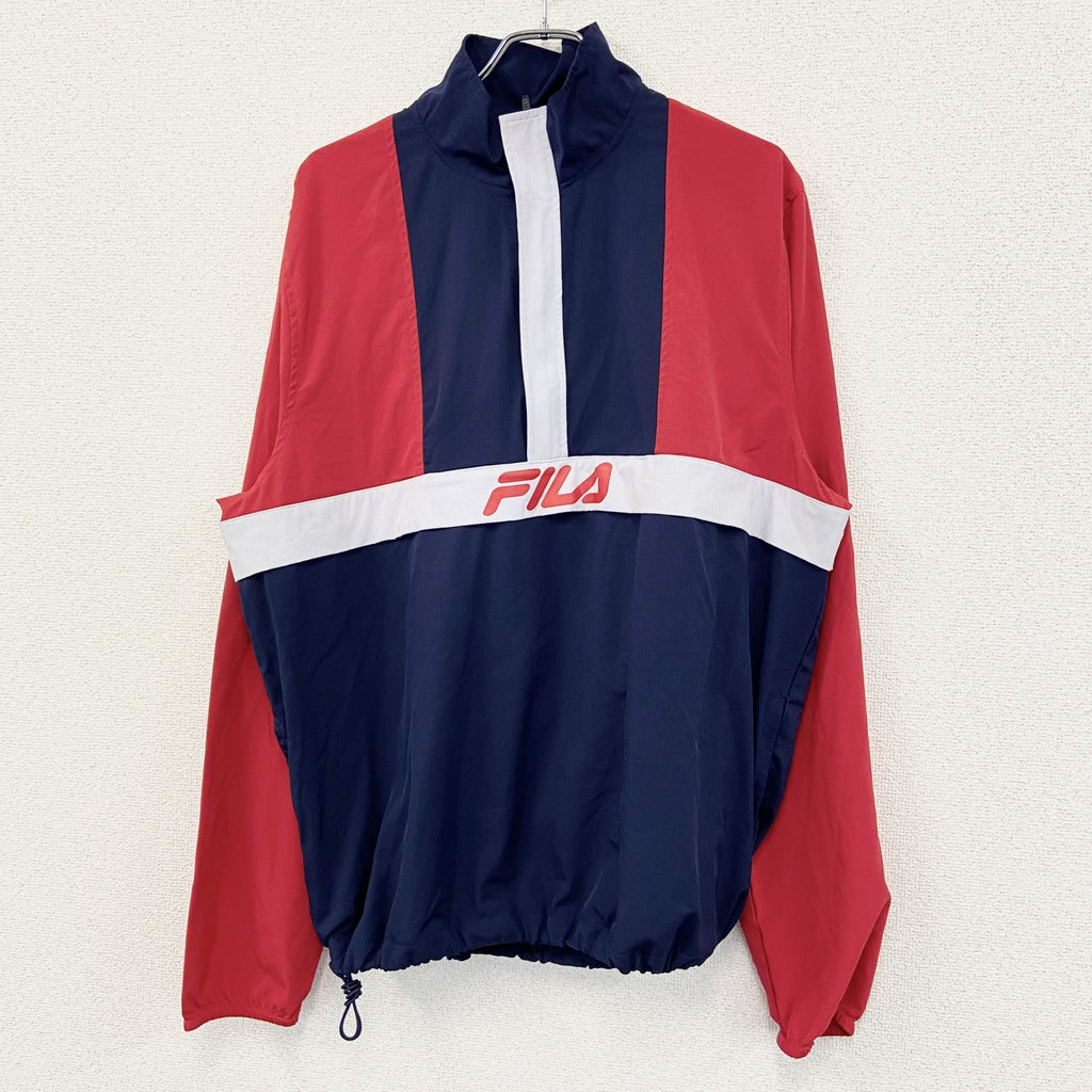 FILA　フィラ　ハーフジップジャケット　プルオーバー　トライカラー　白　赤　ネイビー　XXLサイズ