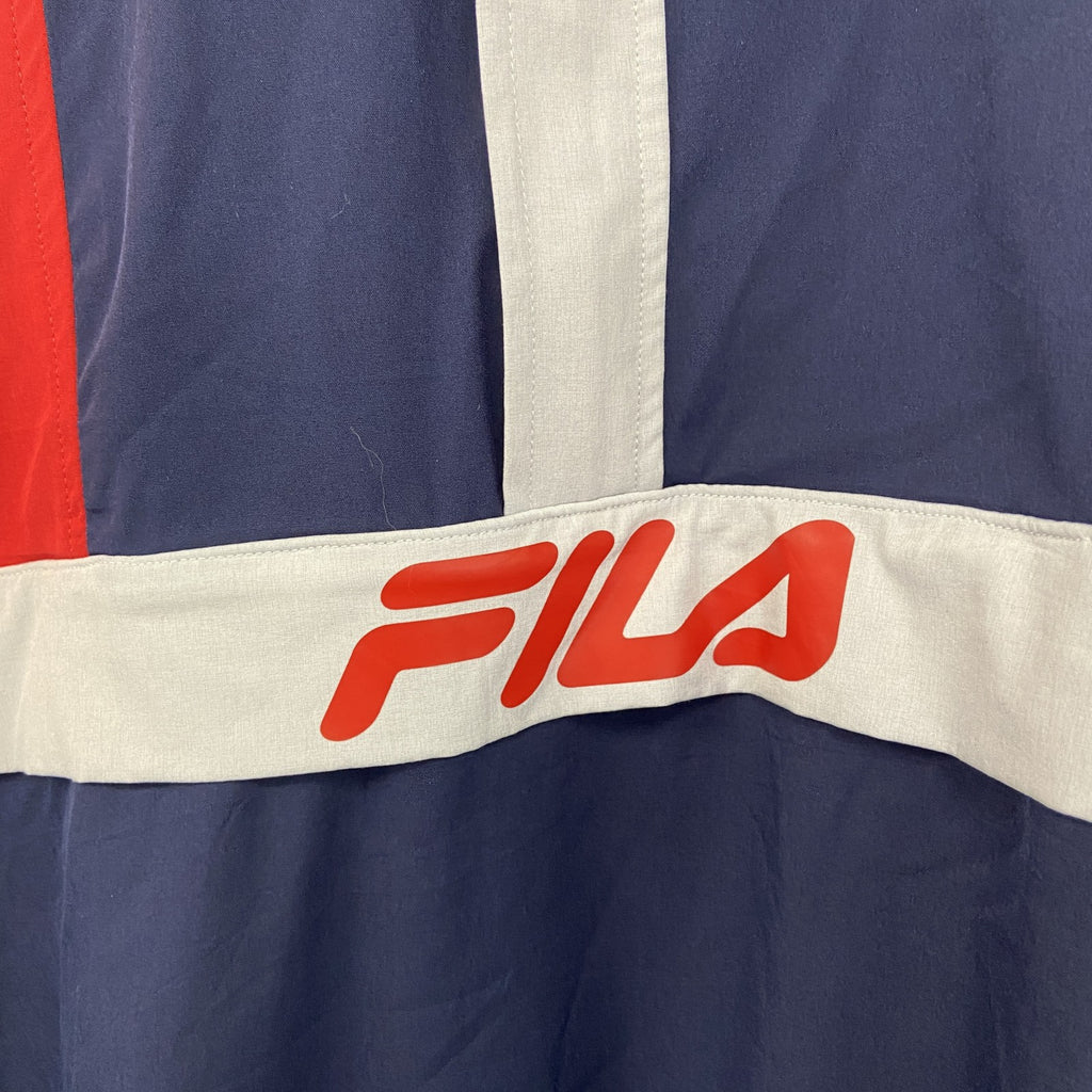 FILA　フィラ　ハーフジップジャケット　プルオーバー　トライカラー　白　赤　ネイビー　XXLサイズ