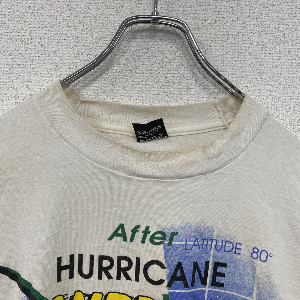 90s　SCREEN STARS BEST　ハリケーンアンドリュー　半袖プリントTシャツ　ホワイト　XLサイズ