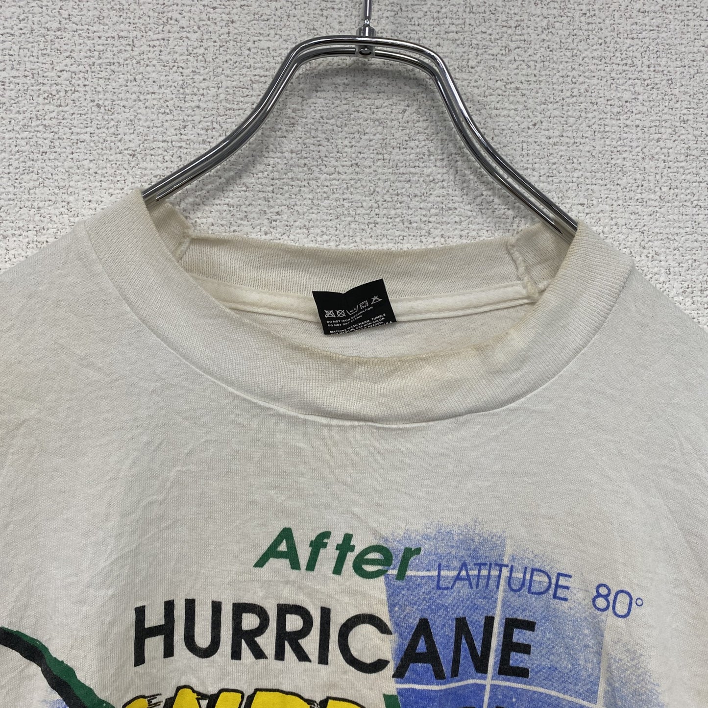 90s　SCREEN STARS BEST　ハリケーンアンドリュー　半袖プリントTシャツ　ホワイト　XLサイズ