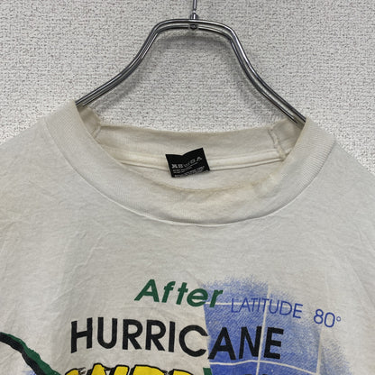 90s　SCREEN STARS BEST　ハリケーンアンドリュー　半袖プリントTシャツ　ホワイト　XLサイズ