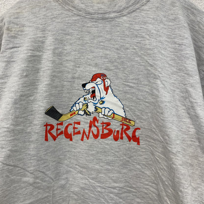 ～00s　XFer　アイスベアレンレーゲンスブルク　半袖Tシャツ　アイスホッケー　ユーロ　霜降りグレー　Lサイズ