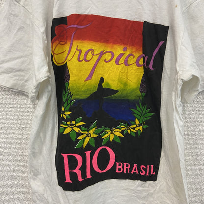 90s～　SULFABRIL　半袖Tシャツ　Rio de Janeiro　シングルステッチ　白　ホワイト　Gサイズ