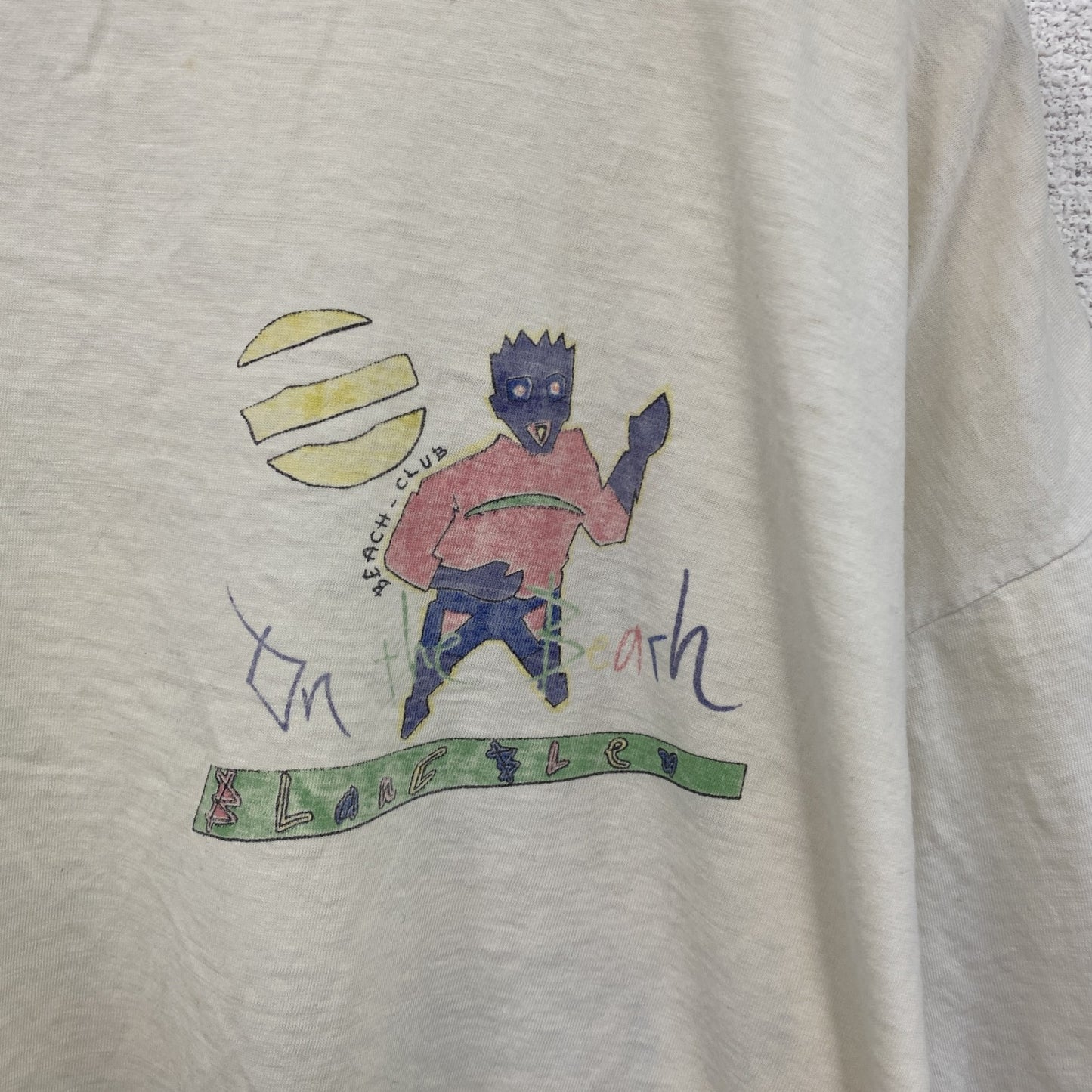 ～90s　半袖プリントTシャツ　イラストTシャツ　グラフィックT　両面プリント　ヴィンテージ　白　ホワイト