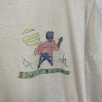 ～90s　半袖プリントTシャツ　イラストTシャツ　グラフィックT　両面プリント　ヴィンテージ　白　ホワイト