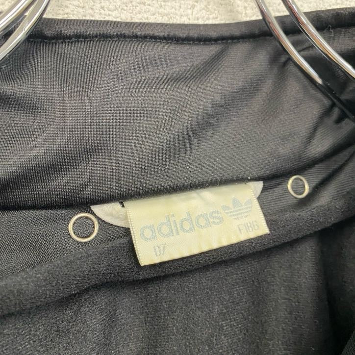 ～90s　adidas　アディダス　半袖トラックジャケット/ジャージ　ヴィンテージ　黒　ブラック　Lサイズ