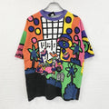 90s～　KOZMiC　半袖プリントTシャツ　両面プリント　全面プリント　ヴィンテージ　マルチカラー　XLサイズ