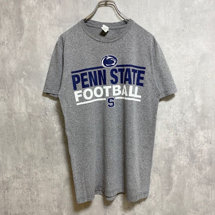 古着 used　NEW AGENDA　半袖プリントカレッジＴシャツ　グレー　ペンシルベニア　大学　フットボール　Mサイズ