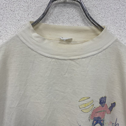 ～90s　半袖プリントTシャツ　イラストTシャツ　グラフィックT　両面プリント　ヴィンテージ　白　ホワイト