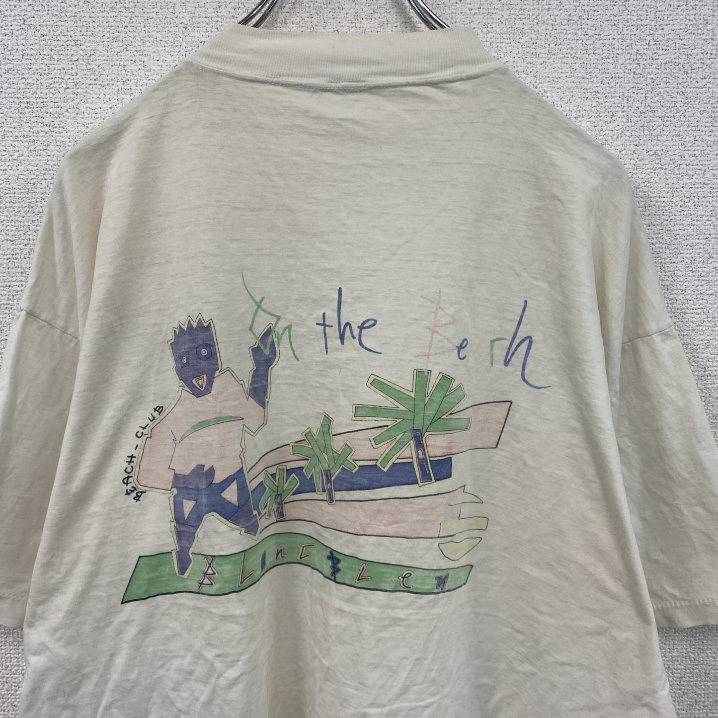 ～90s　半袖プリントTシャツ　イラストTシャツ　グラフィックT　両面プリント　ヴィンテージ　白　ホワイト