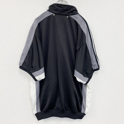 ～90s　adidas　アディダス　半袖トラックジャケット/ジャージ　ヴィンテージ　黒　ブラック　Lサイズ