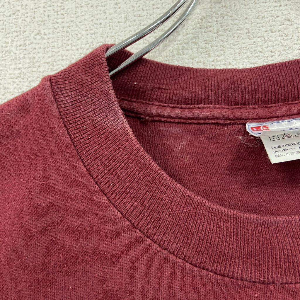 90s　United Sports　半袖プリント企業Tシャツ　ホットドック　シングルステッチ　ヴィンテージ　赤　ボルドー　Mサイズ
