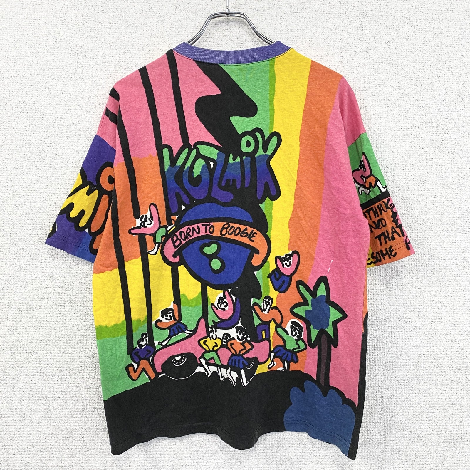 90s～　KOZMiC　半袖プリントTシャツ　両面プリント　全面プリント　ヴィンテージ　マルチカラー　XLサイズ