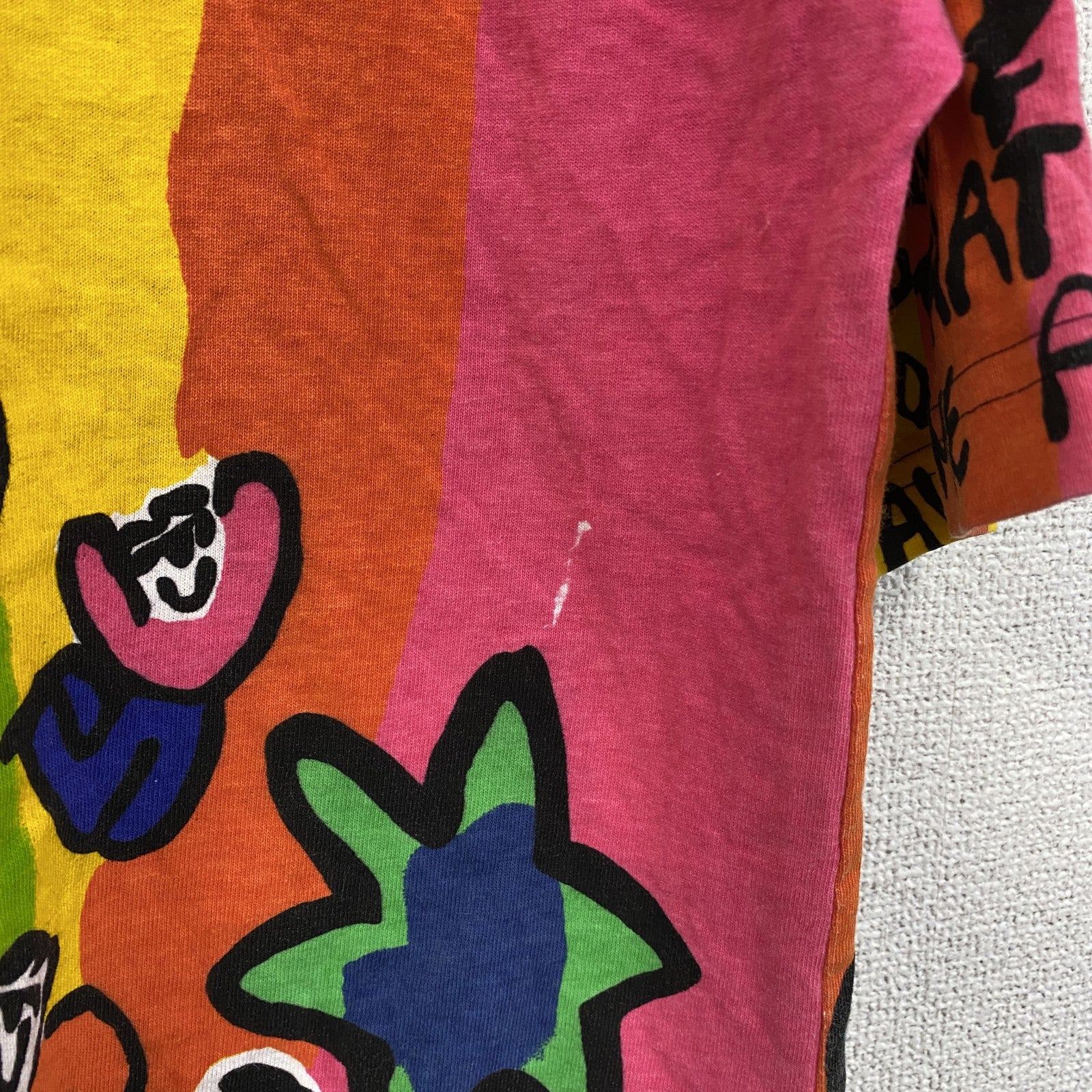 90s～　KOZMiC　半袖プリントTシャツ　両面プリント　全面プリント　ヴィンテージ　マルチカラー　XLサイズ