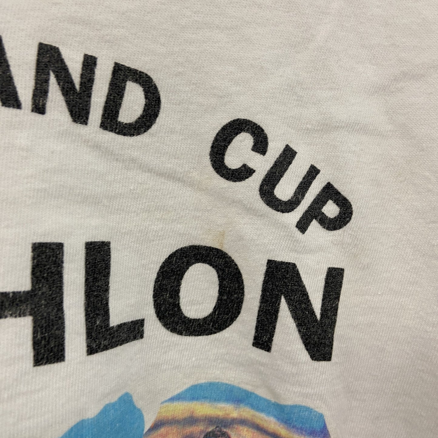 90s　Promocard　半袖Tシャツ　 DUATHLON　デュアスロン　シングルステッチ　白　ホワイト　Mサイズ