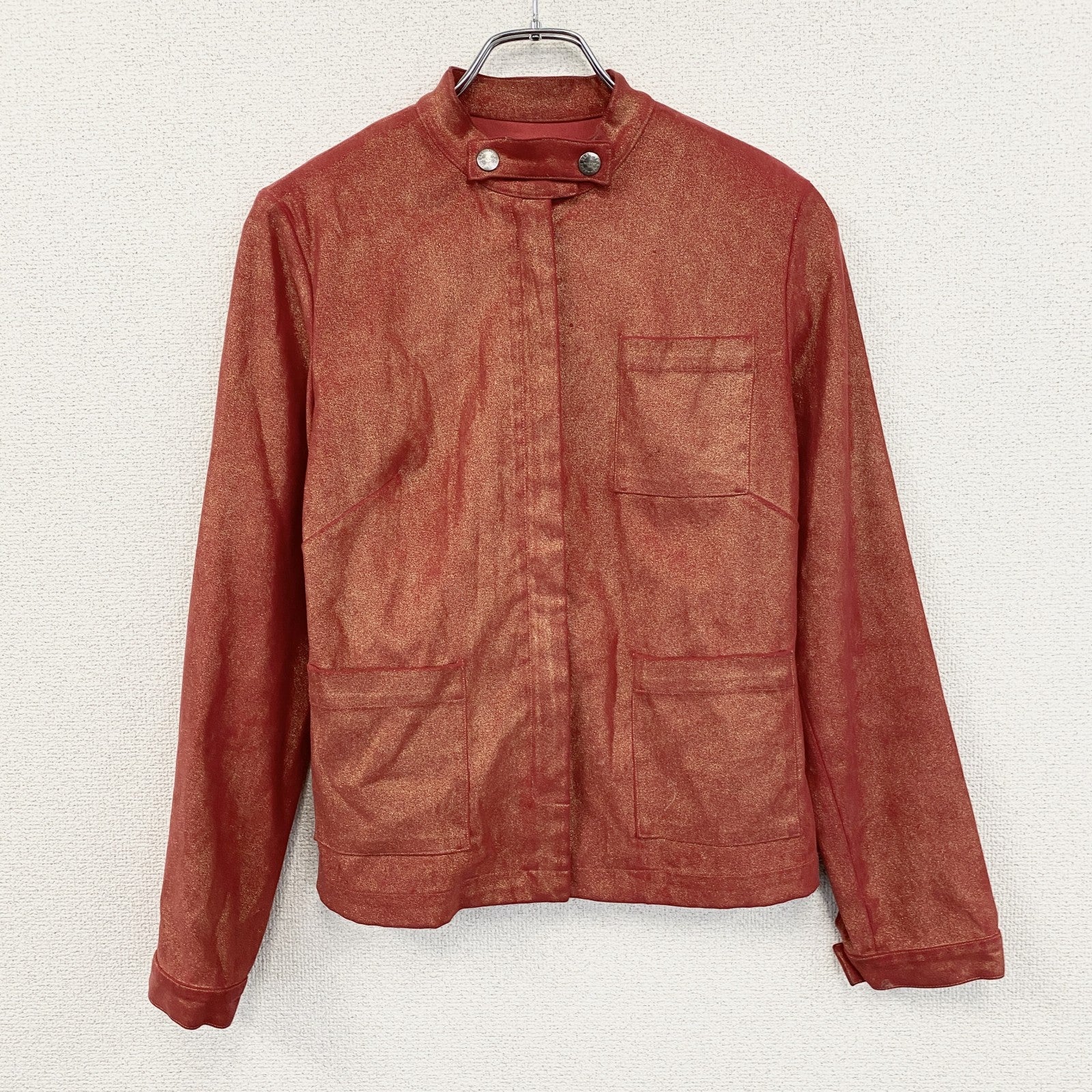 KATHARINE HAMNETT LONDON　キャサリンハムネット　スタンドカラージャケット　3つポケット　赤　レッド　