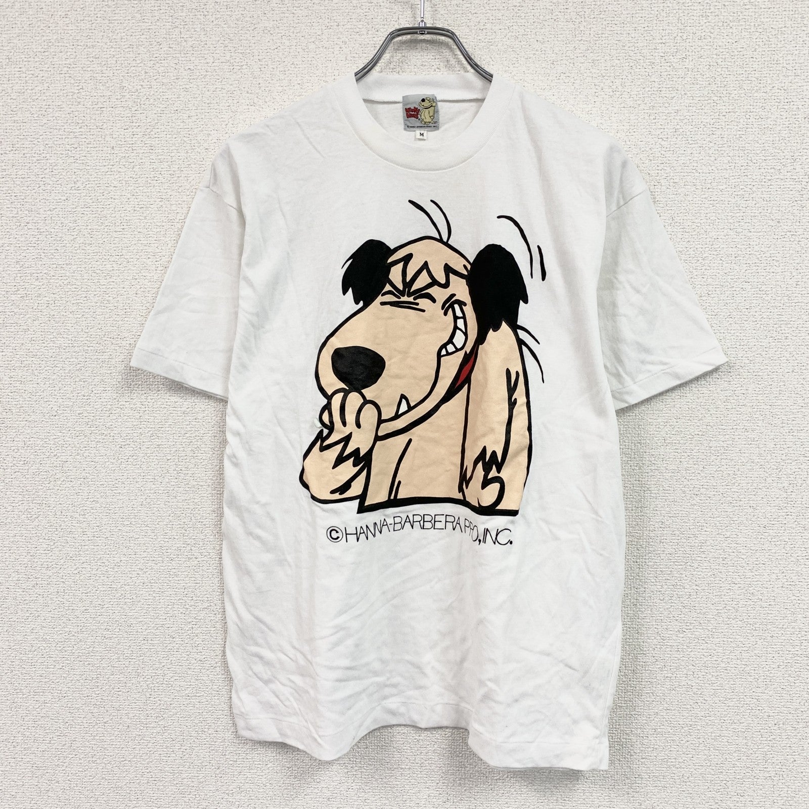 Wacky Races　チキチキマシン猛レース　半袖プリントキャラクターTシャツ　シングルステッチ　白　ホワイト　Mサイズ