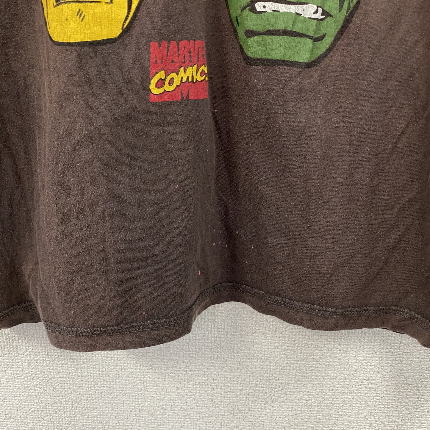 MARVEL COMICS　マーベルコミックス　半袖プリントTシャツ　キャラクターT　茶色　ブラウン　XLサイズ