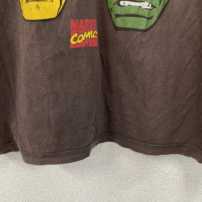 MARVEL COMICS　マーベルコミックス　半袖プリントTシャツ　キャラクターT　茶色　ブラウン　XLサイズ